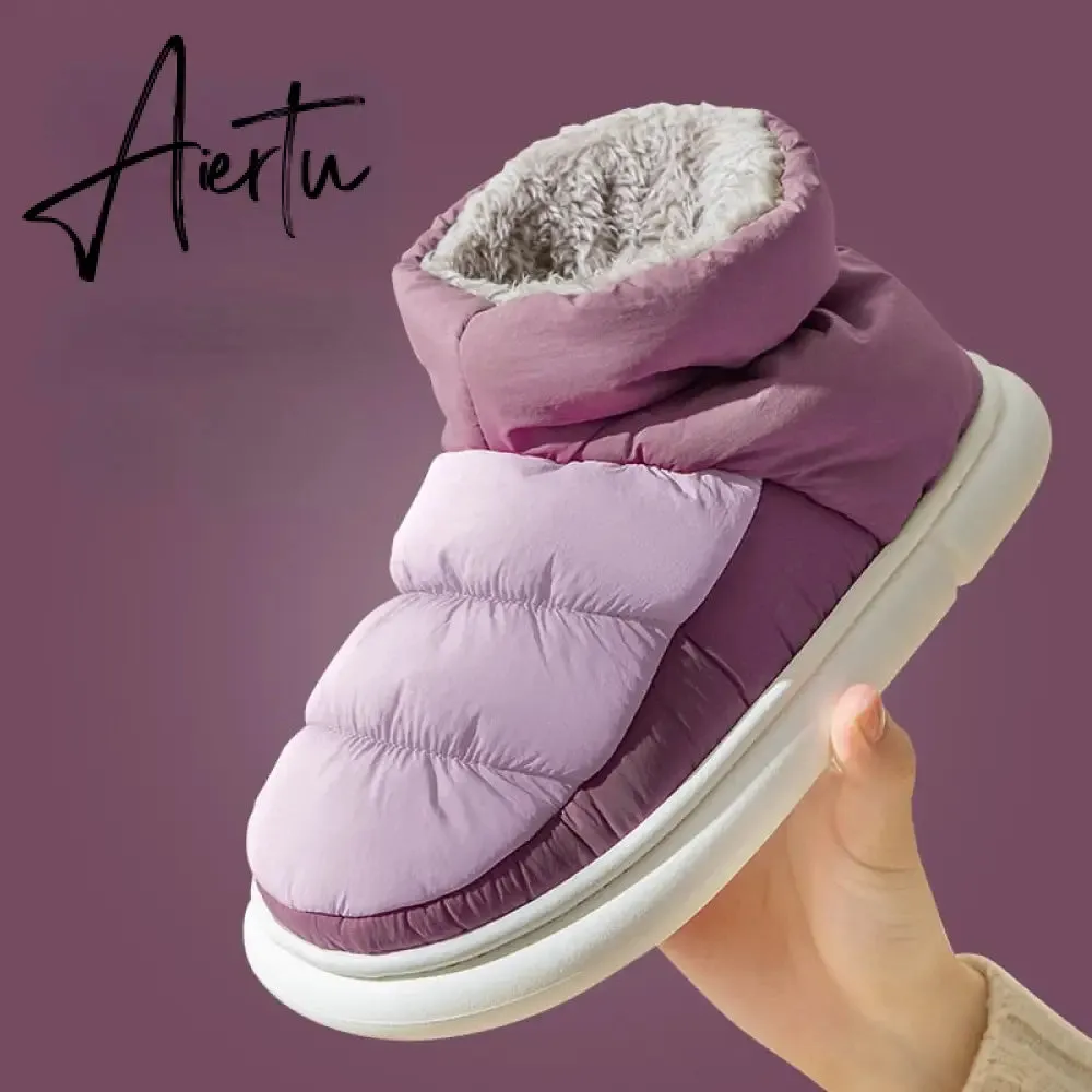 Aiertu  Woman Winter Warm Boots Down Cloth Cotton Shoes for Ladies Outdoor Waterproof Platform  Non-slip Fluffy Women's Ankle Boot