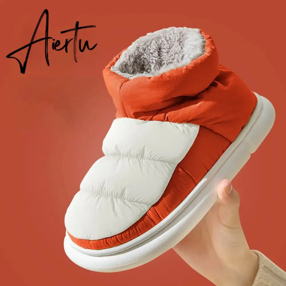 Aiertu  Woman Winter Warm Boots Down Cloth Cotton Shoes for Ladies Outdoor Waterproof Platform  Non-slip Fluffy Women's Ankle Boot