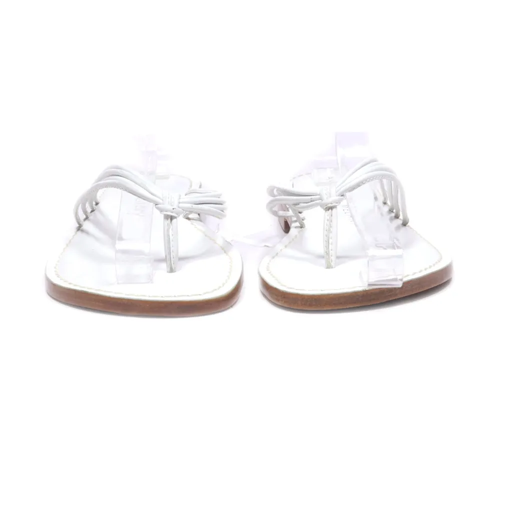 Antonio Melani Flat Sandals Leather White Colour For Women
