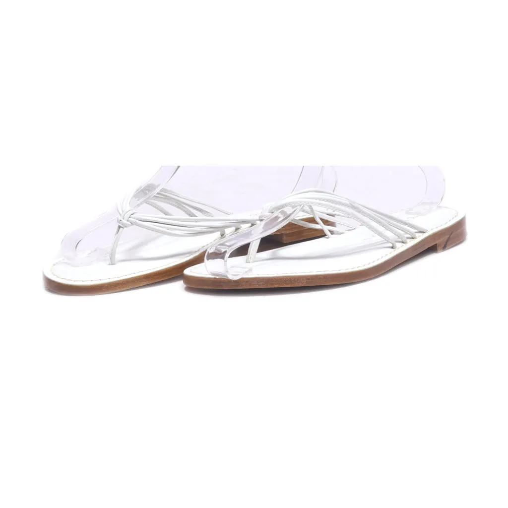 Antonio Melani Flat Sandals Leather White Colour For Women