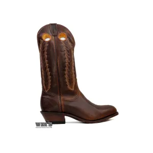 Boulet Men's Cowboy Boots 15" R Toe Cowhide in Brown - CLEARANCE