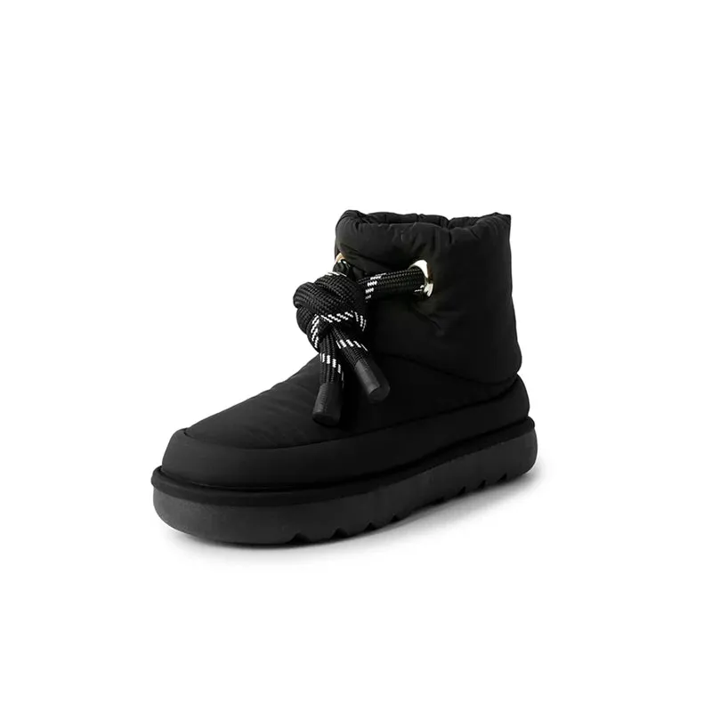 Hnzxzm Women's Winter Warm Plush Cotton Padded Shoes Thick Bottom Waterproof Down Snow Boots Woman Non-Slip Platform Ankle Boots