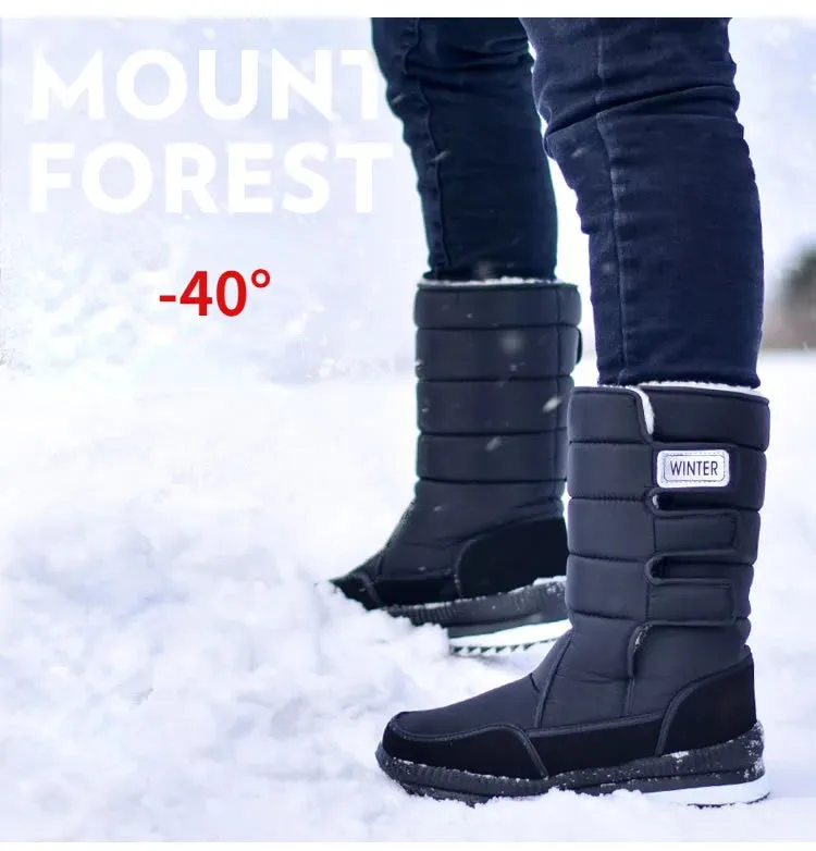 Men's -40° Warm Mid-calf Thicken Plush Comfort Non-slip Platform Boots.