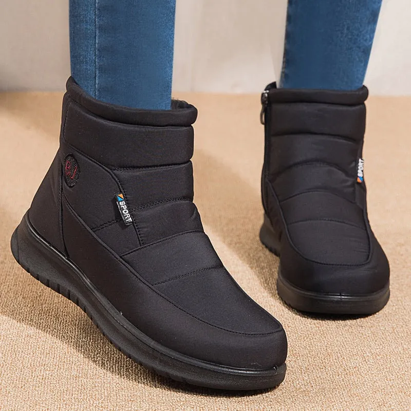 New Women Boots Waterproof Snow Boots For Winter Shoes Women Zipper Ankle Boots Winter Botas Femininas Keep Warm Botines