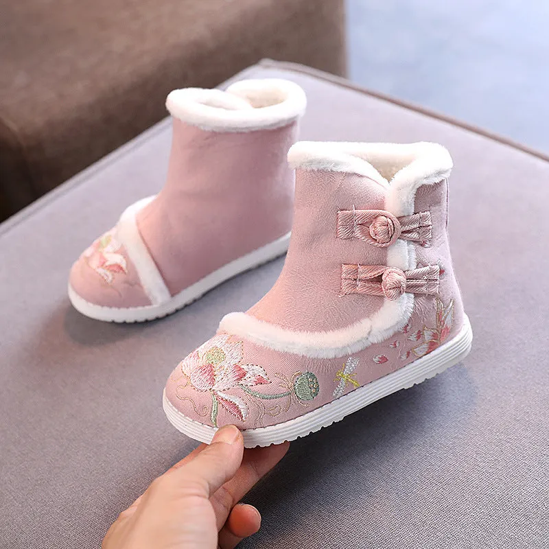 Snow Boots Girls Embroidered Old Beijing Snow Boots