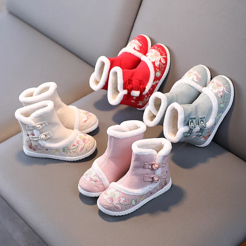 Snow Boots Girls Embroidered Old Beijing Snow Boots
