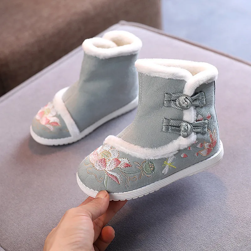 Snow Boots Girls Embroidered Old Beijing Snow Boots