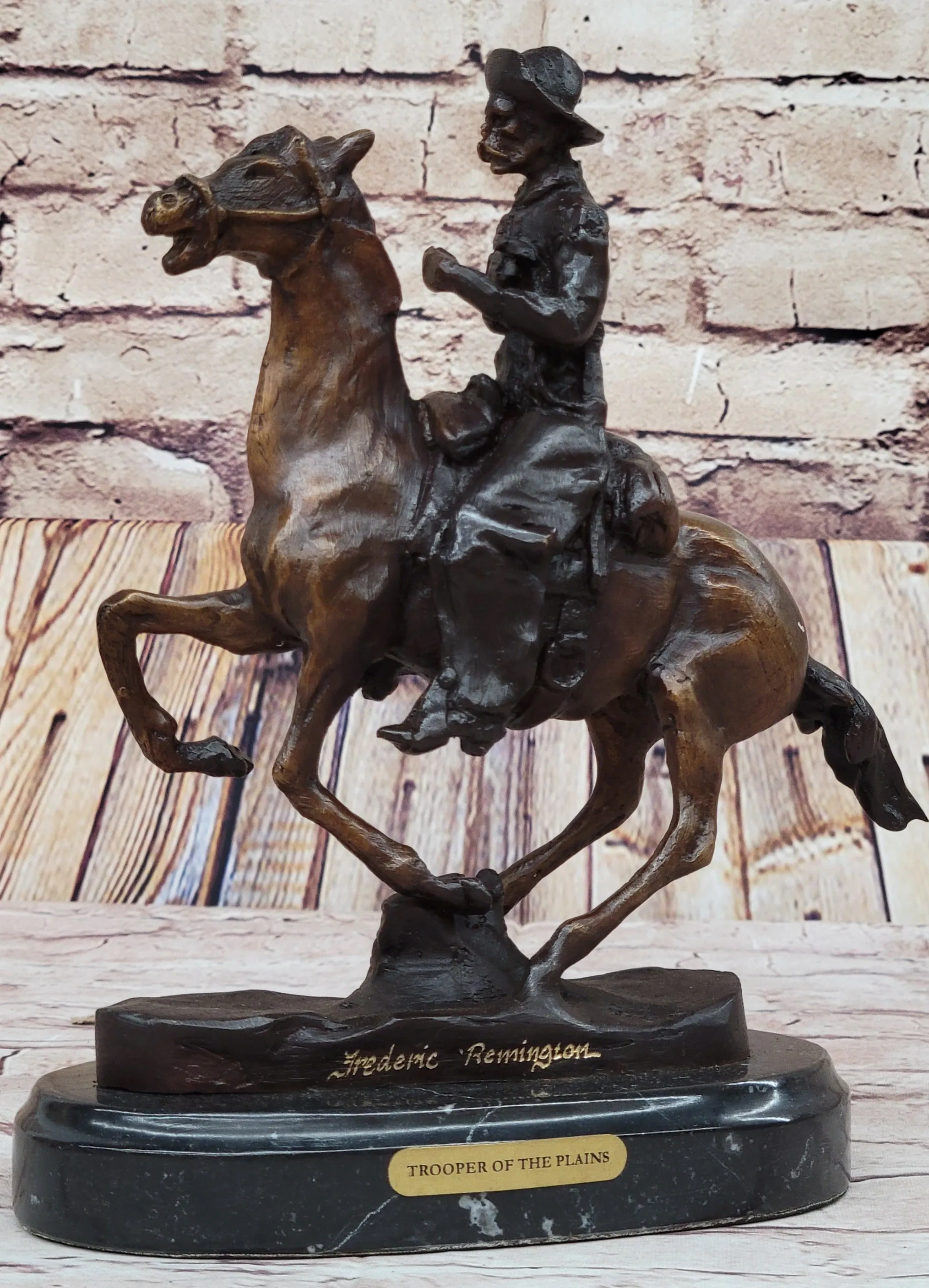 Trooper of the Plains by Frederic Remington Western Bronze Statue Sculpture 10" x 10"