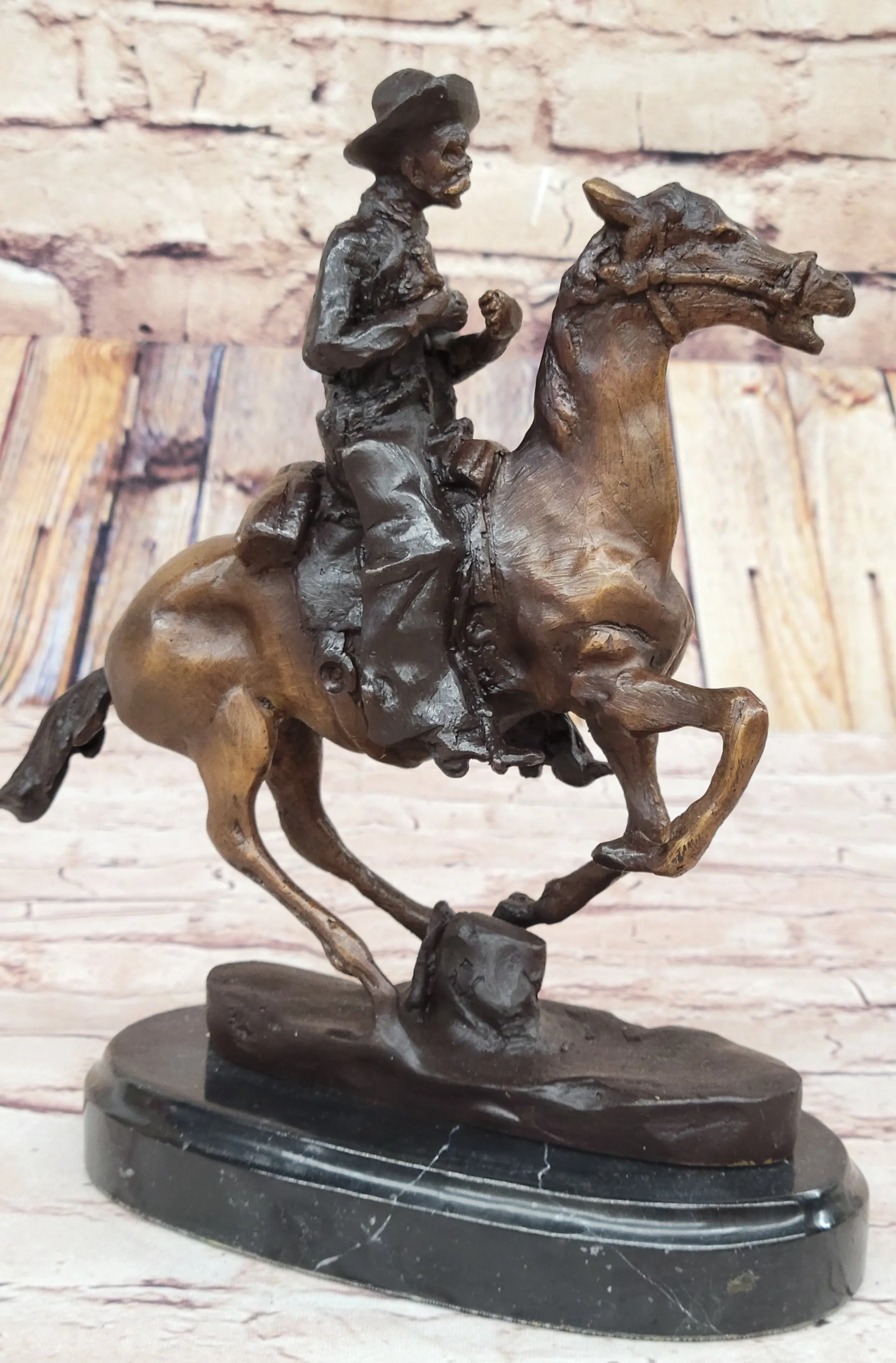 Trooper of the Plains by Frederic Remington Western Bronze Statue Sculpture 10" x 10"